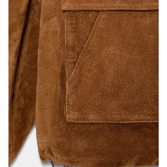 ZARA 100% LEATHER BOMBER JACKET - Picture 11 of 14